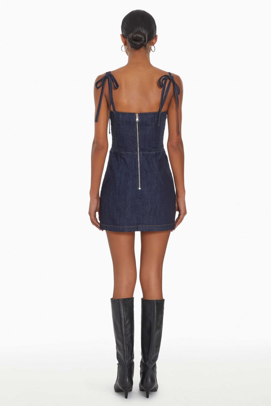 Hot Taylor Denim Skort Romper Rompers